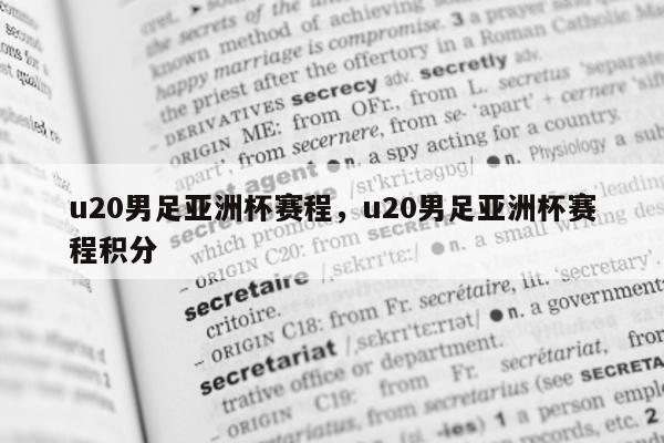 u20男足亚洲杯赛程，u20男足亚洲杯赛程积分