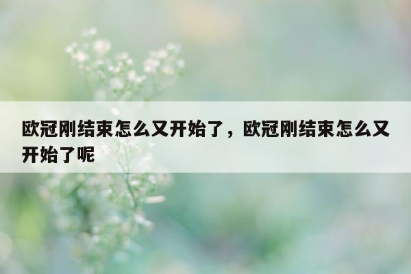 欧冠刚结束怎么又开始了，欧冠刚结束怎么又开始了呢